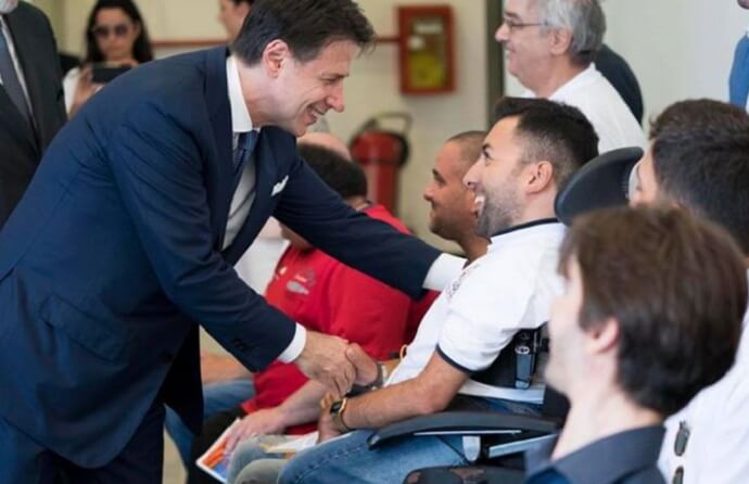 Il Presidente del Consiglio, Giuseppe Conte, incontra i disabili Pugliesi